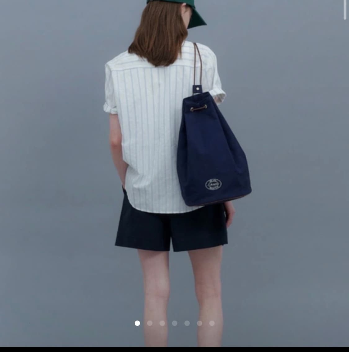 유라고 캔버스 버킷백 네이비  상품이미지2