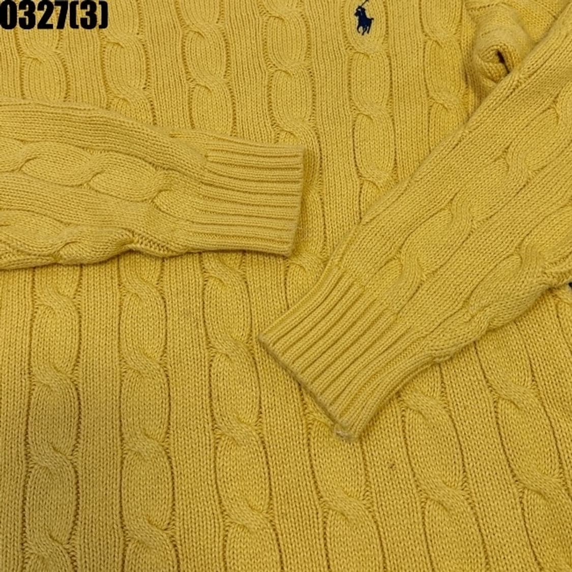 폴로 노랑 옐로우 꽈배기니트 폴로 꽈배기니트 폴로니트 폴로랄프로렌 상품이미지4