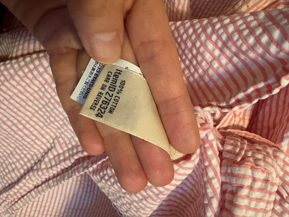 L.L.Bean 핑크 스트라이프 칠부 셔츠 L 상품이미지4