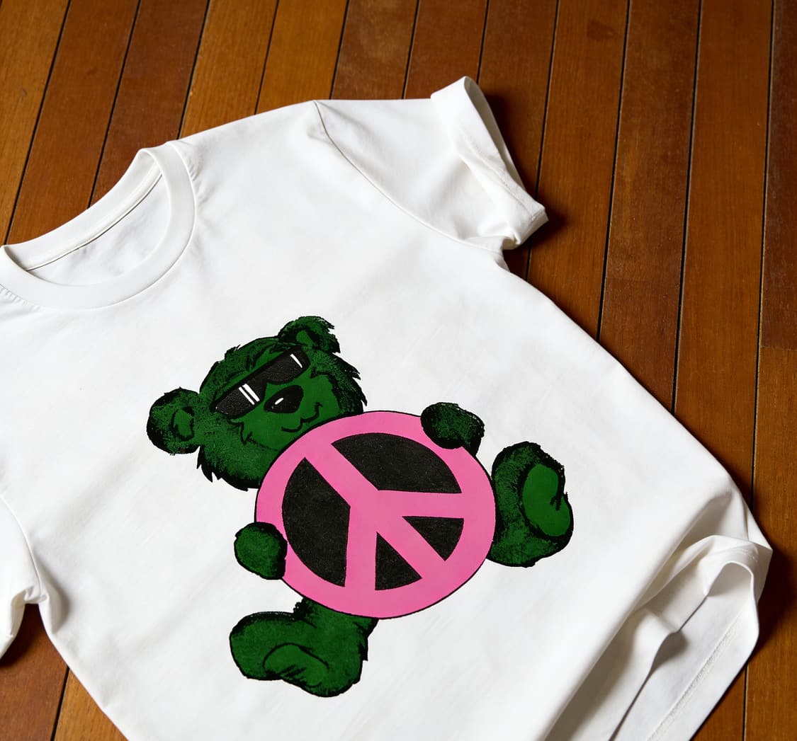 [새상품 M사이즈] 꾸밈쥐 평화표시 커스텀 반팔 (귀여운 개성 디자인) 상품이미지3