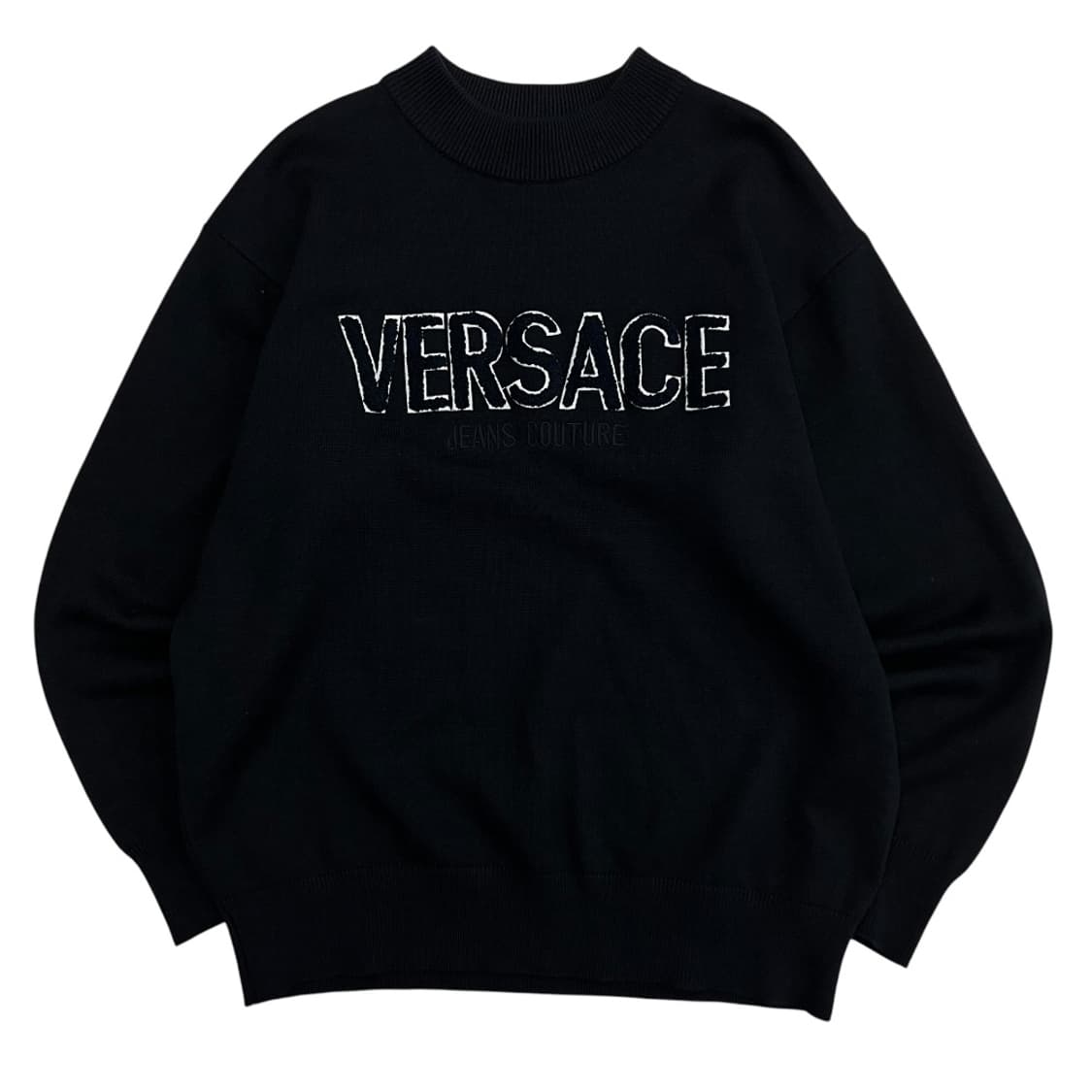 베르사체 양털 센터로고 블랙 니트 상품이미지2