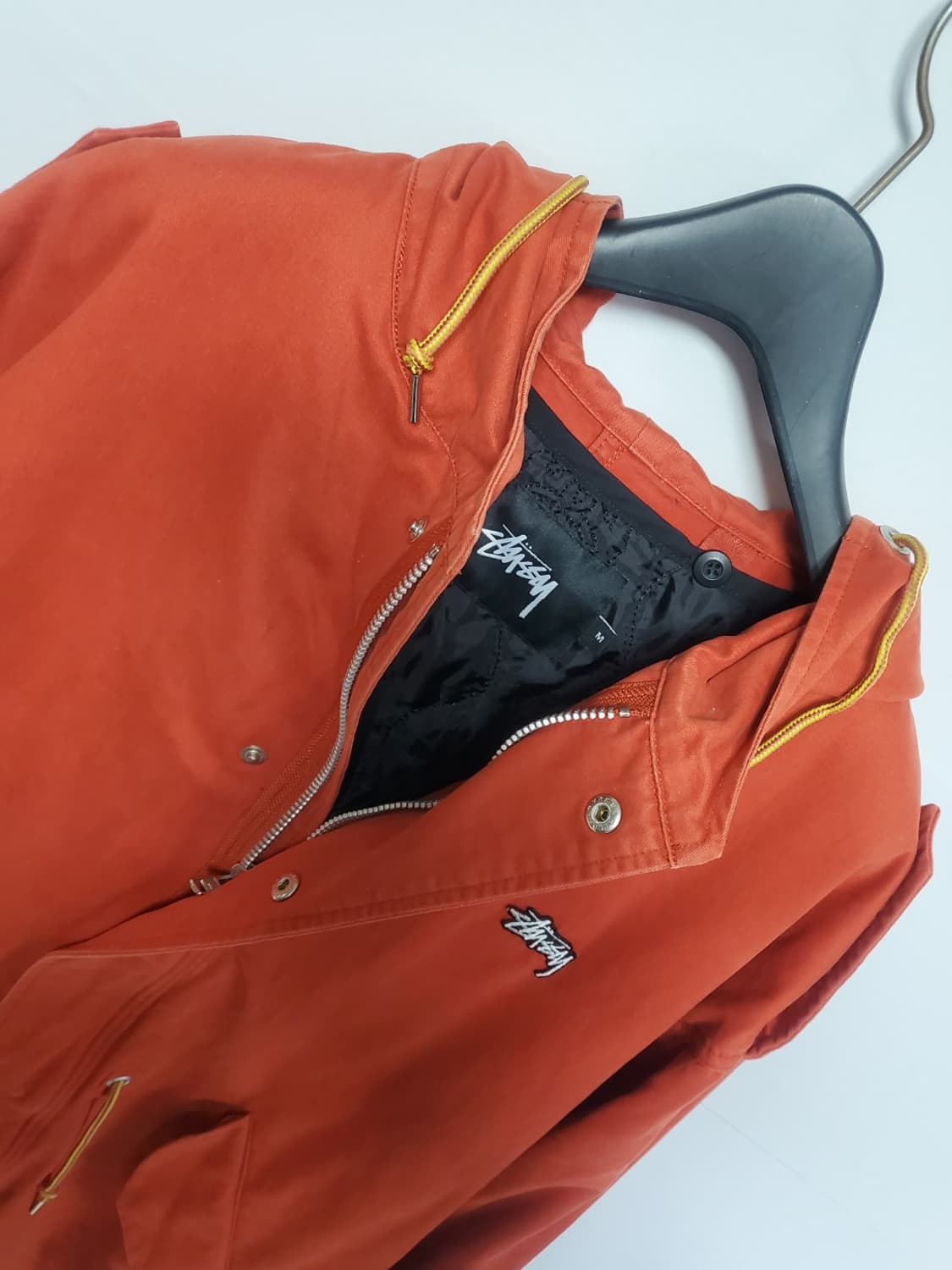 스투시 오렌지색 롱 후드 코트 정품 M사이즈 상품이미지3