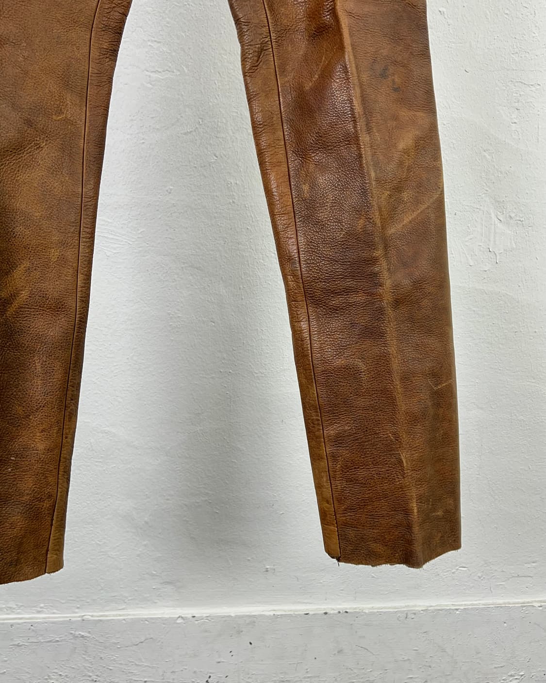 아메리칸 빈티지 브라운 웨스턴 투팩 리얼레더 팬츠 상품이미지5