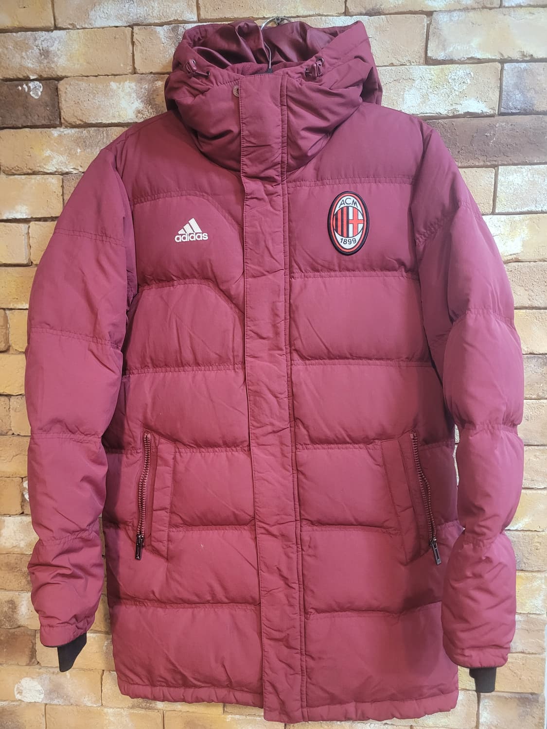 아디다스 AC밀란 패딩 점퍼 버건디 95사이즈  상품이미지1