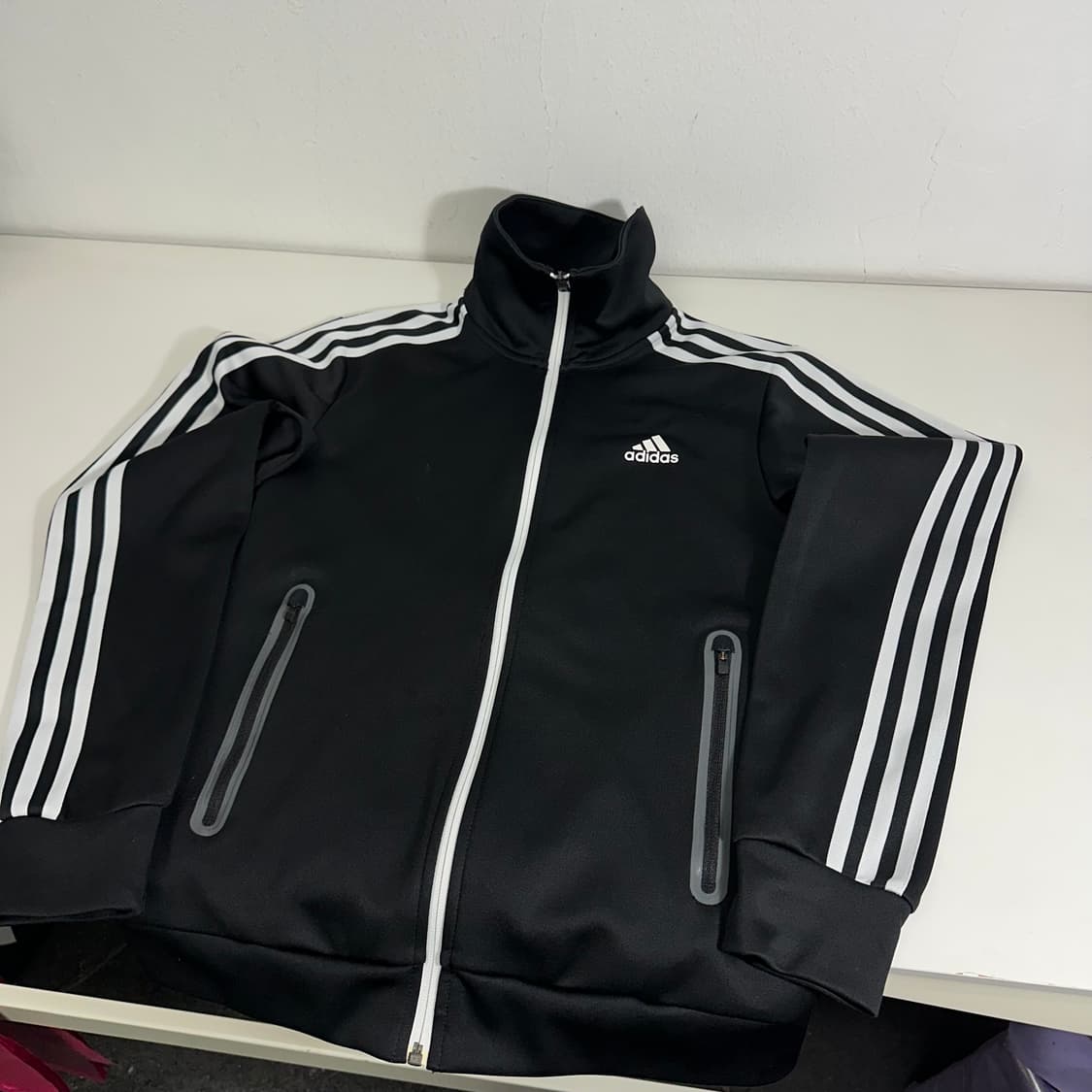 95 아디다스 블랙 트레이닝 트랙탑 집업 져지 상품이미지1