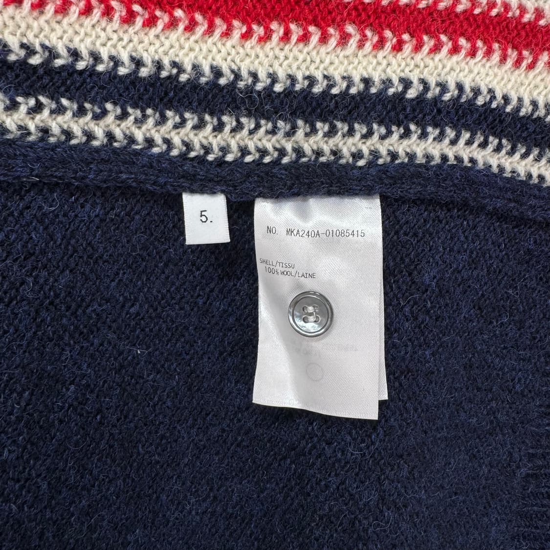 [5사이즈] 톰브라운 삼선 니트 스웨터 네이비 (MKA240A) 상품이미지7