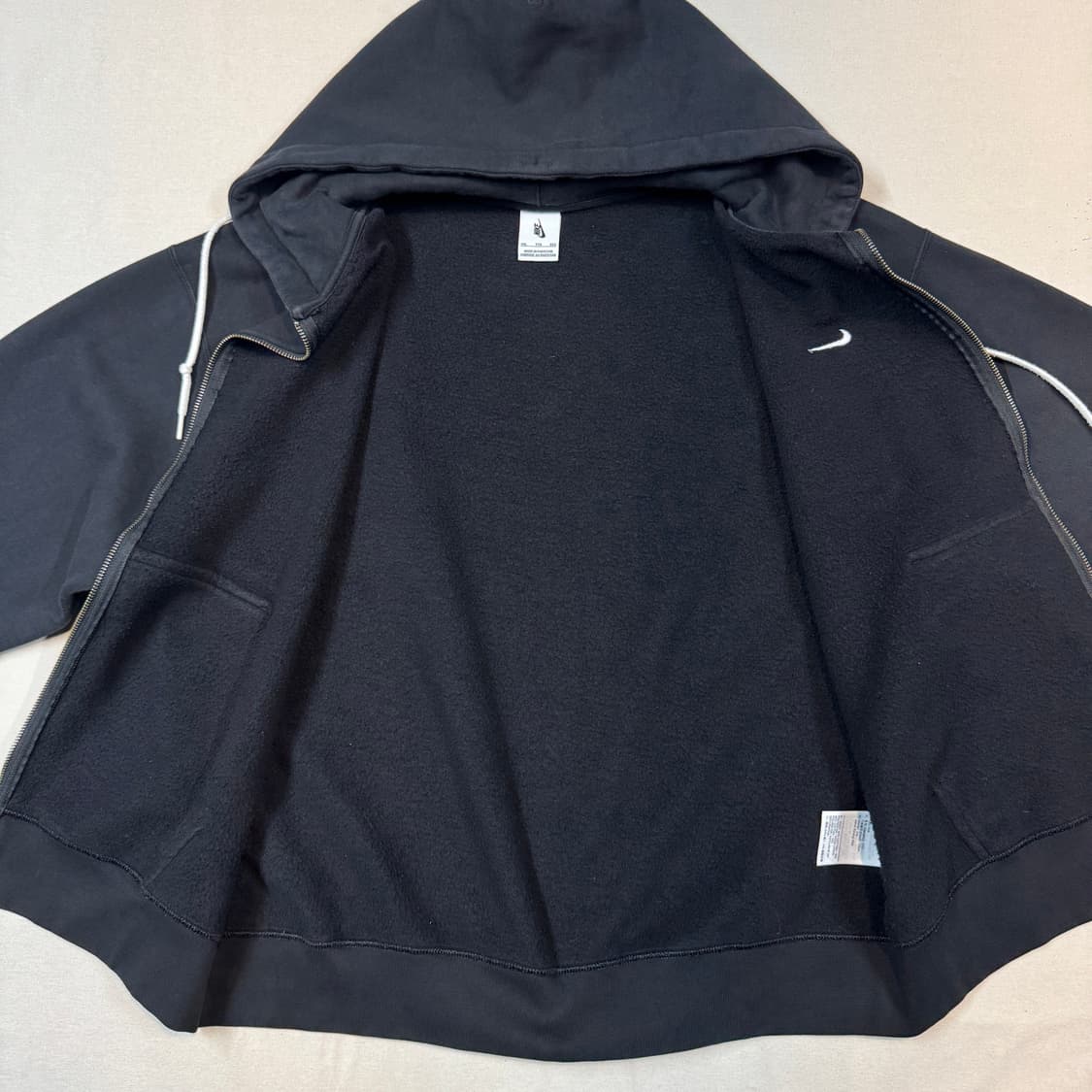 XXL) 나이키 헤비웨이트 스웻 후드집업 블랙 상품이미지5