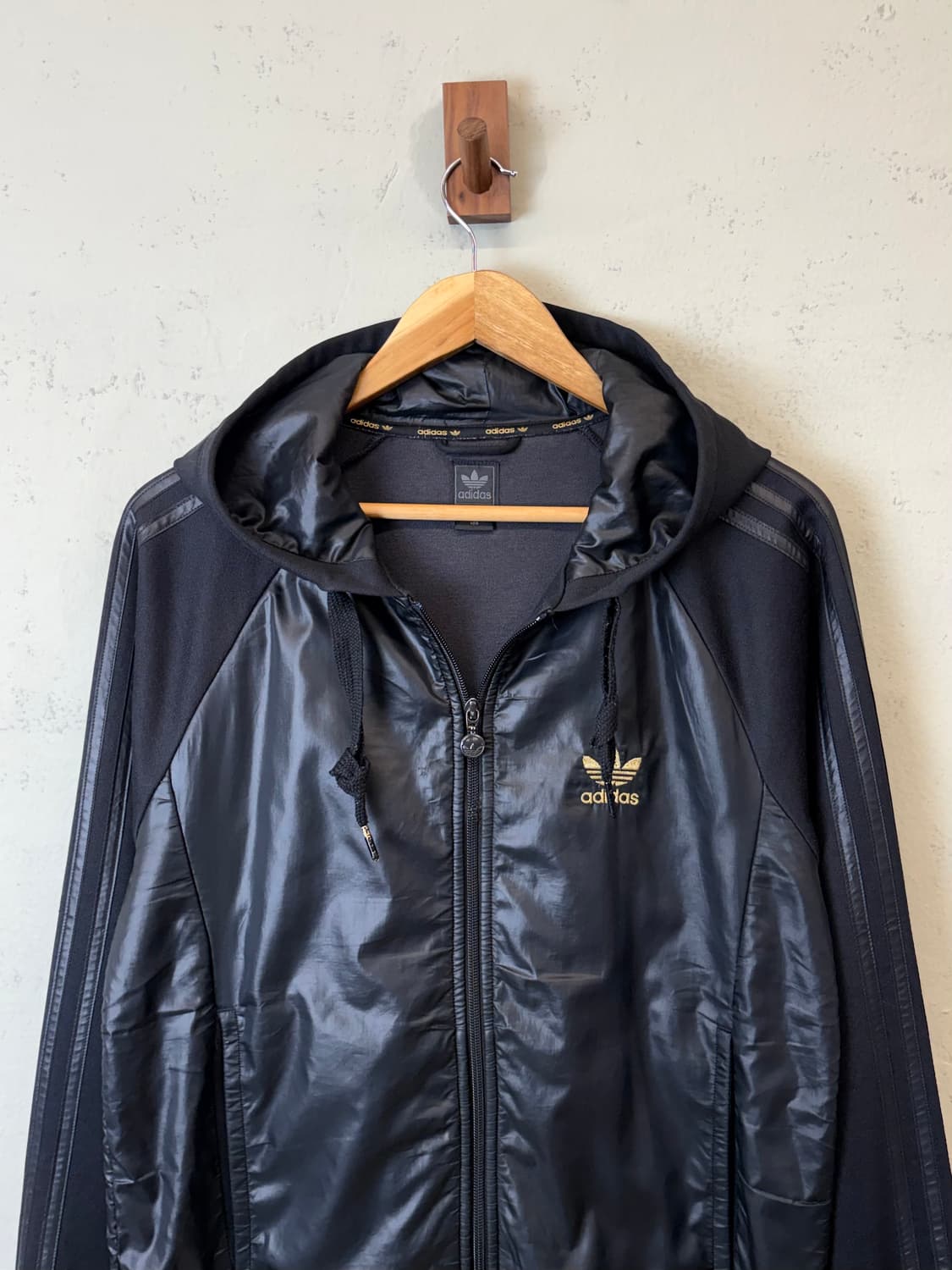 아디다스 00s 빈티지 검금 후드 져지 상품이미지4