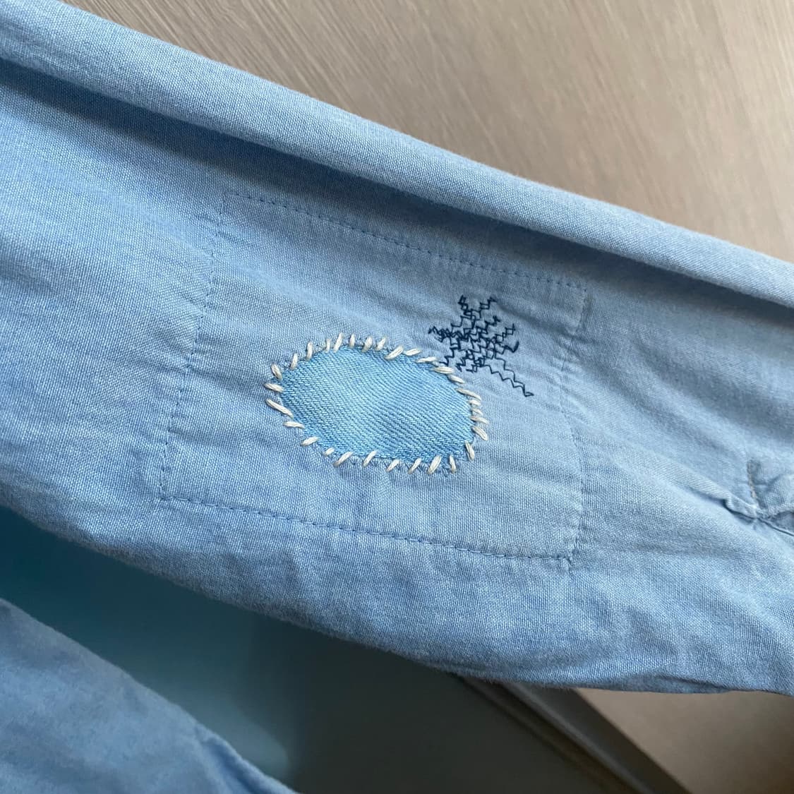 Kapital 캐피탈 샴브레이 데미지드 워크 셔츠 상품이미지6