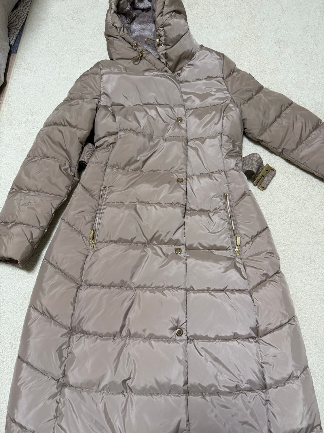 바버 퀄팅 벨트 롱패딩 상품이미지3