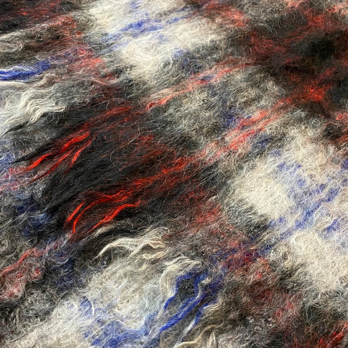 90s 꼼데가르송 7g 모헤어 체크 머플러 상품이미지9