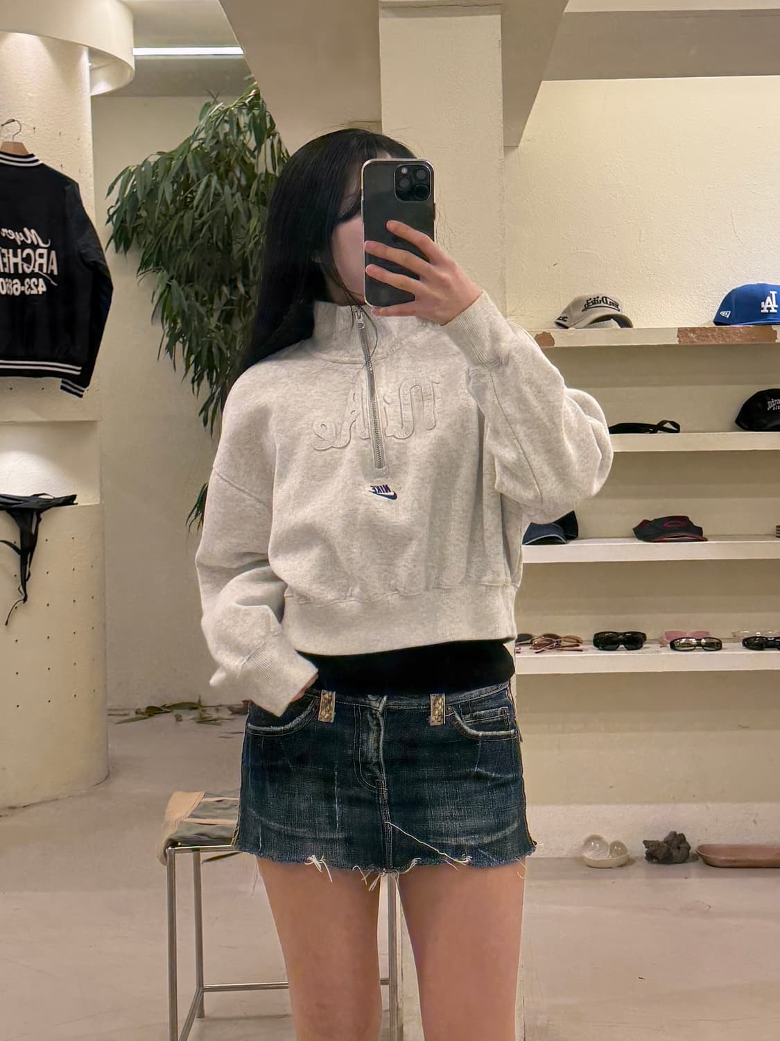 나이키 빅로고 풀오버 쿼터집 스웻 셔츠 U321 상품이미지1