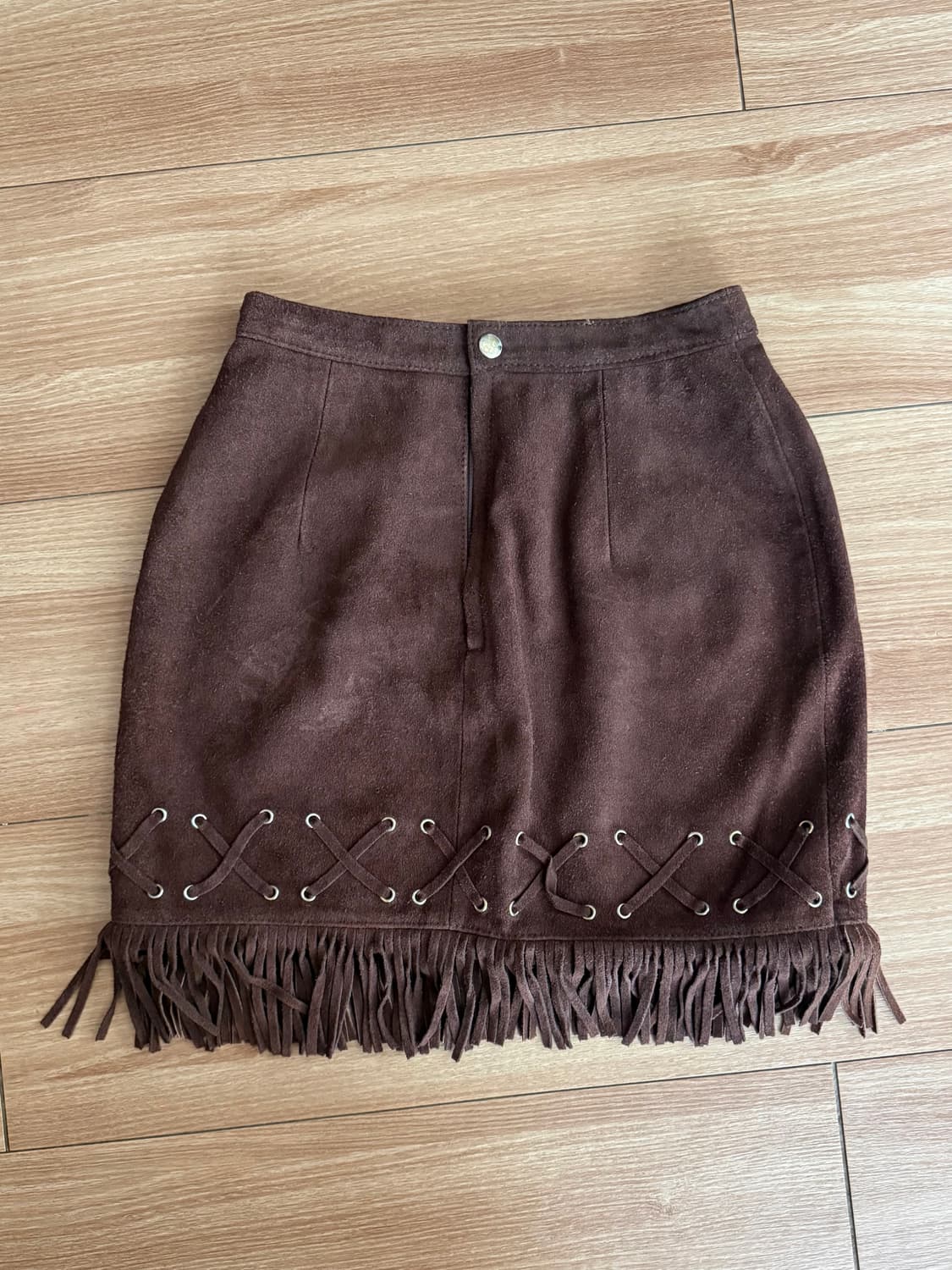 보헤미안 웨스턴 브라운 프린지 스커트 상품이미지1