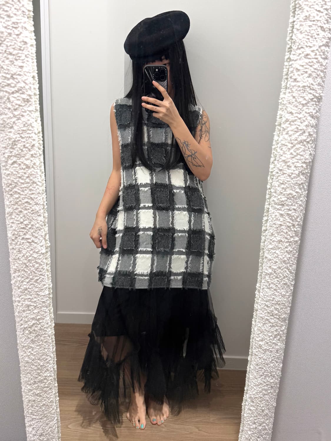 빈티지 체크 원피스 상품이미지1