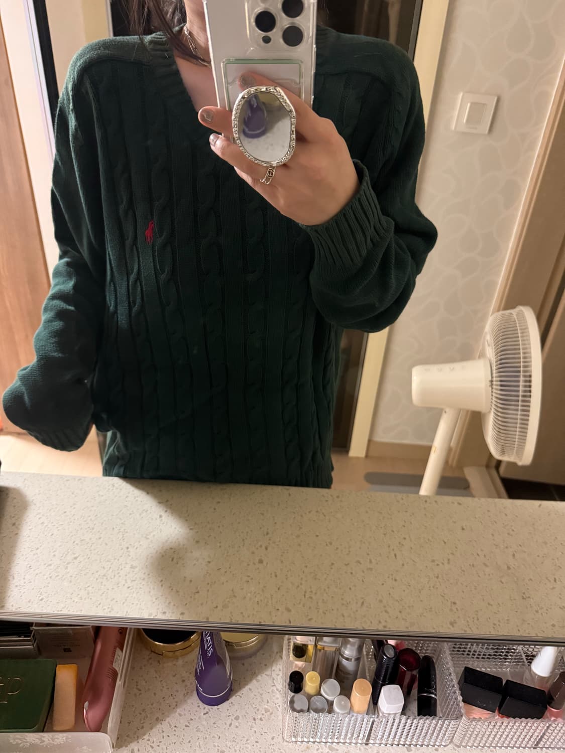 폴로 랄프로렌 꽈배기 니트 그린 남성 xl 상품이미지1