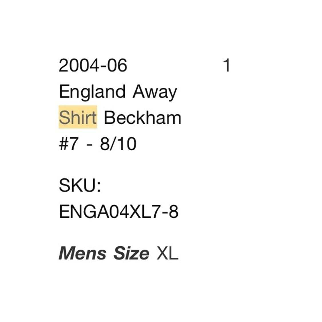 04-06 잉글랜드 어웨이 유니폼 데이비드 베컴 상품이미지5