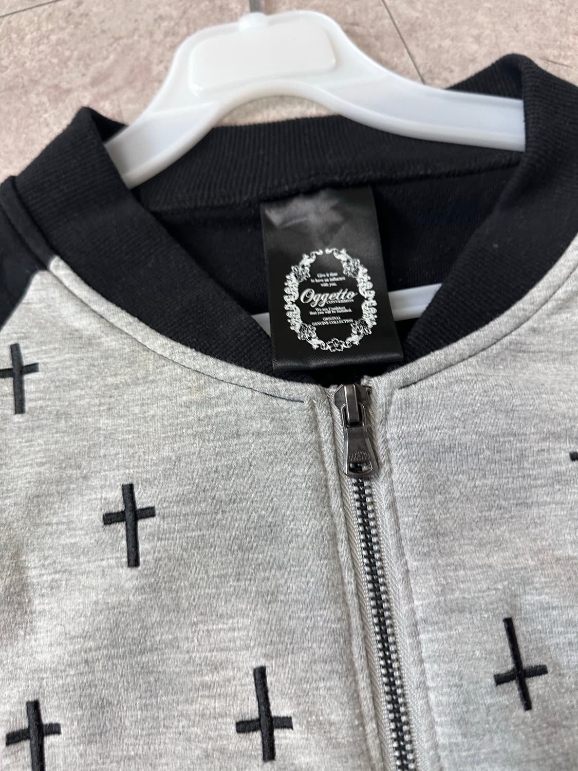 cross detail cotton zip-up 상품이미지5