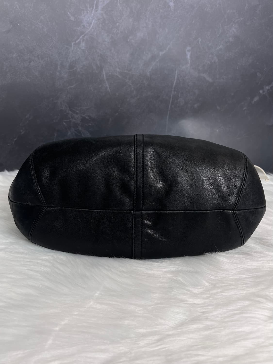 90s Old coach 블랙 레더 에르고 미니멀 호보 숄더백 아카이브 상품이미지6