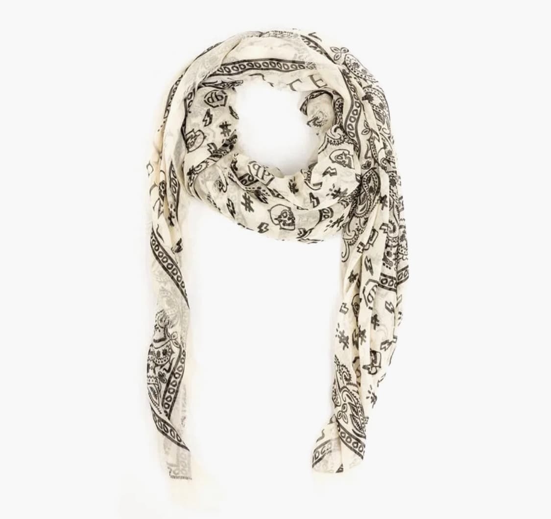 (OS) 필립플레인 모달 실크 달러 머플러 아이보리 화이트 상품이미지2