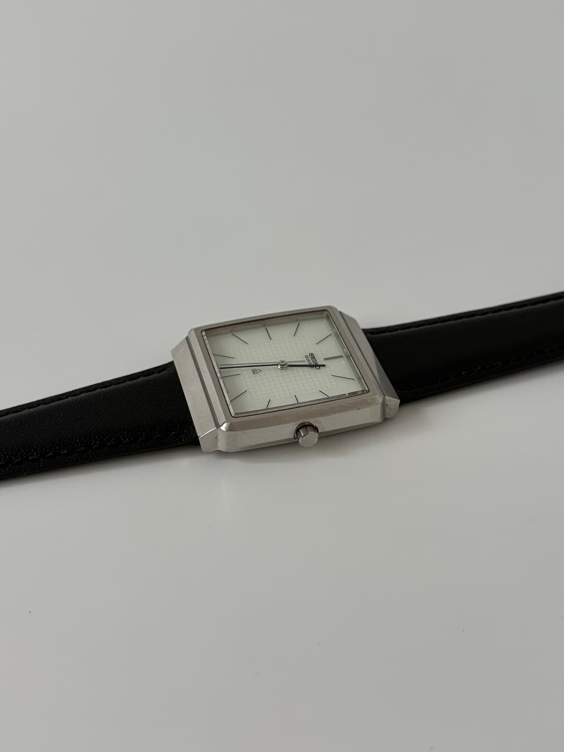 80s check texture dial silver square qua 상품이미지6
