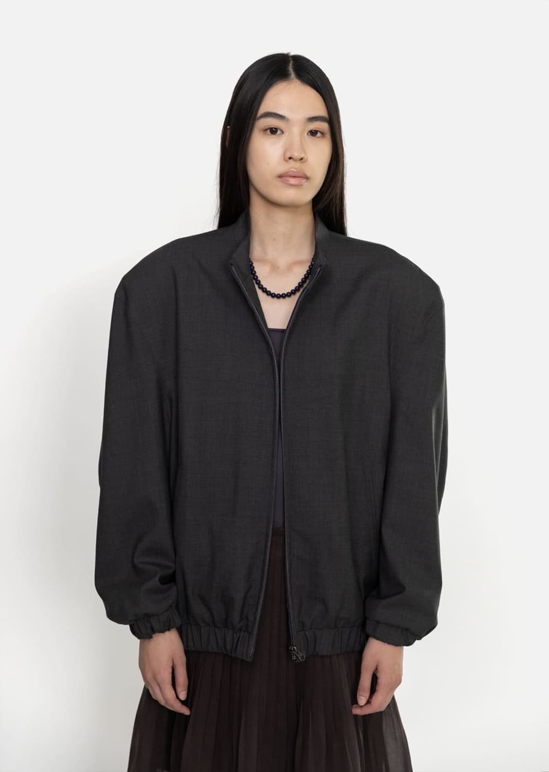 (L) 아모멘토 Wool Oversize Blouson, Charcoal 상품이미지2