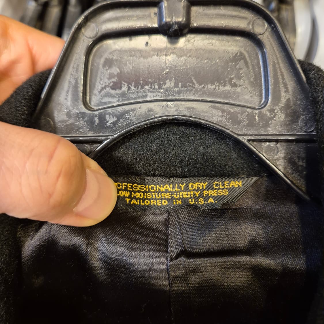 XL(착샷잇음) USA 블랙 울 더블롱코트  상품이미지4