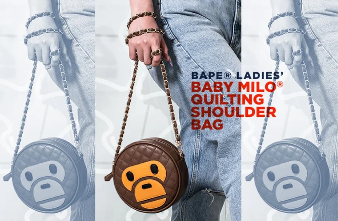 [OS] 베이프 베이비마일로 페이스 레더 퀄팅백 상품이미지3