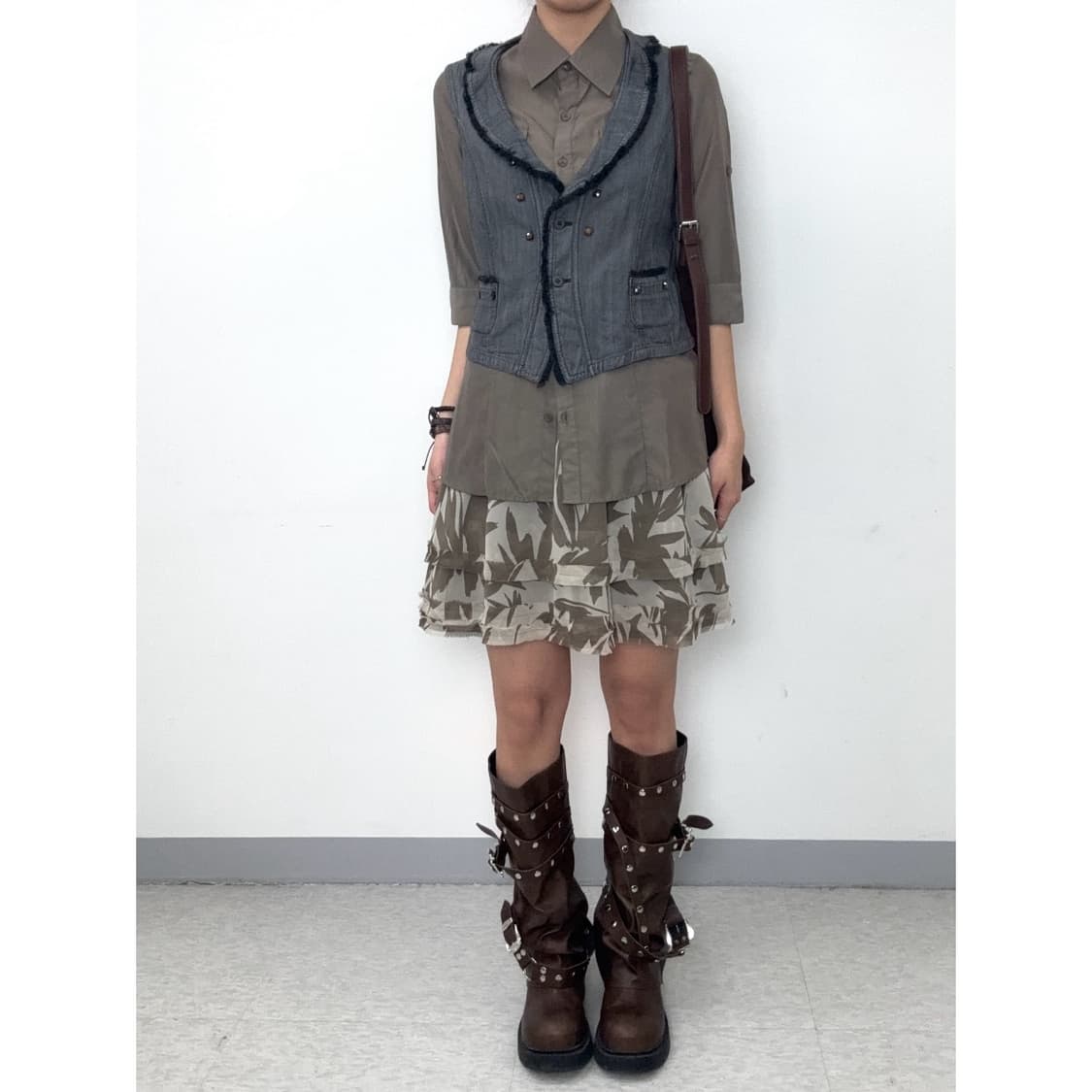 빈티지 브라운 y2k 셔츠 상품이미지5