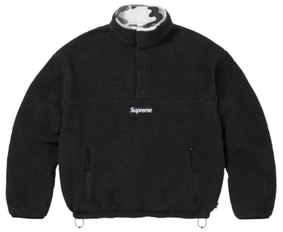 슈프림 폴라텍 셔링 리버시블 풀오버 블랙 - 25FW 상품이미지2