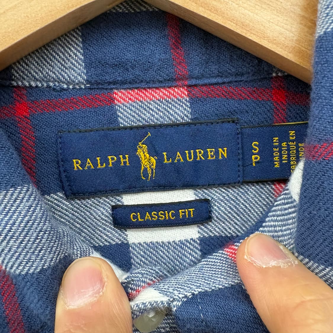 폴로 랄프로렌 체크 남방 셔츠 네이비 남s 상품이미지3