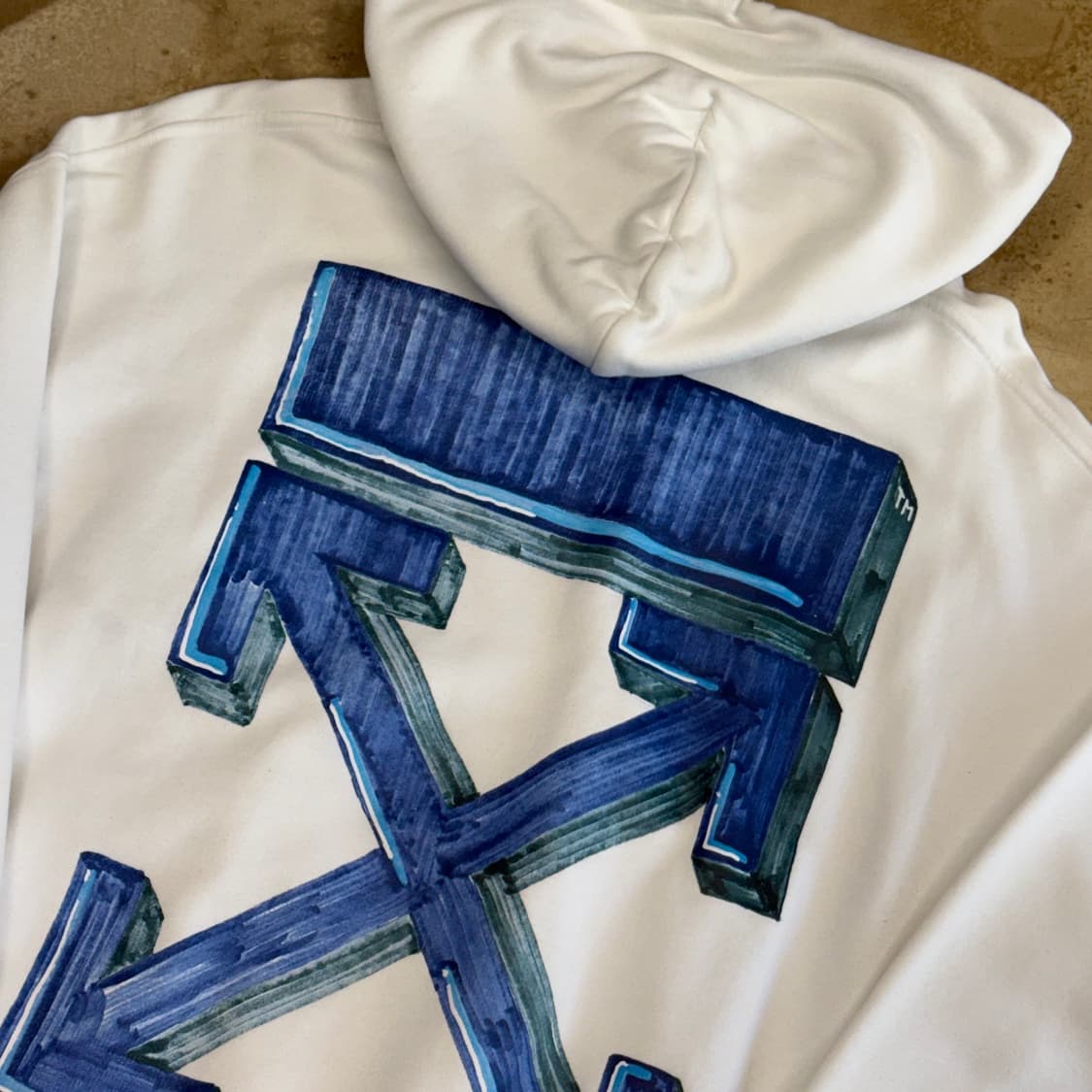 🫶🏻 오프 화이트 마커 팬 애로우 화이트 후드티 🫶🏻 상품이미지2