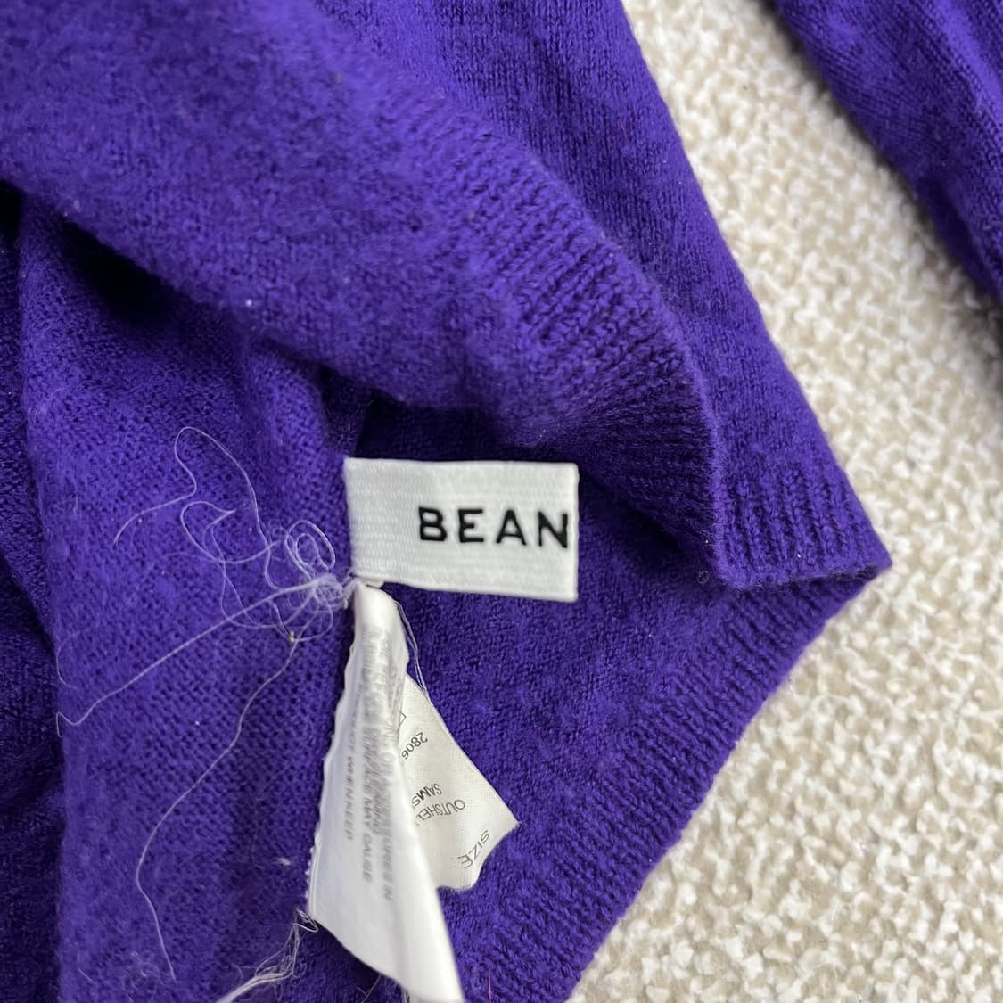 [95] 빈폴 여성 퍼플 울 홀가먼트 터틀넥 니트 스웨터 0105M1 상품이미지3