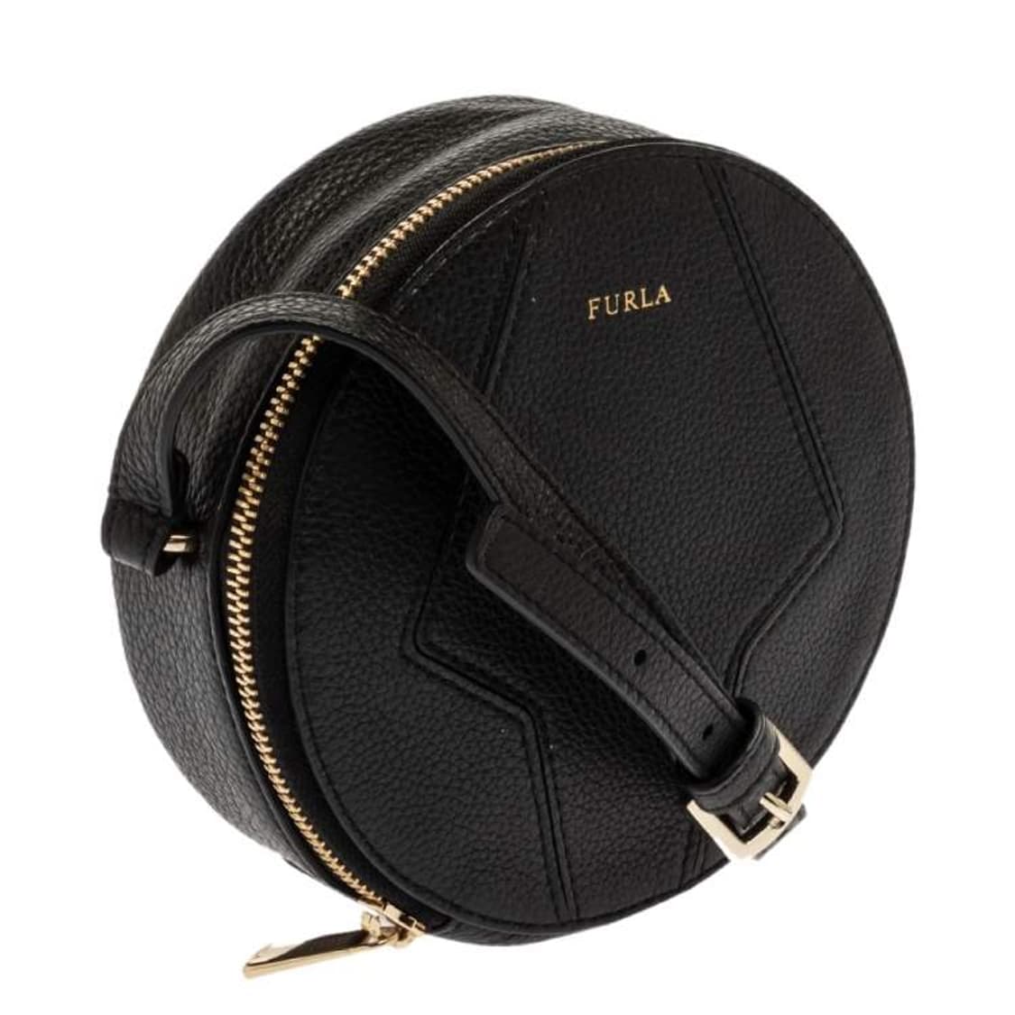 FURLA 훌라 블랙 레더 라운드 미니 크로스백 크로스바디 백 가방 상품이미지1