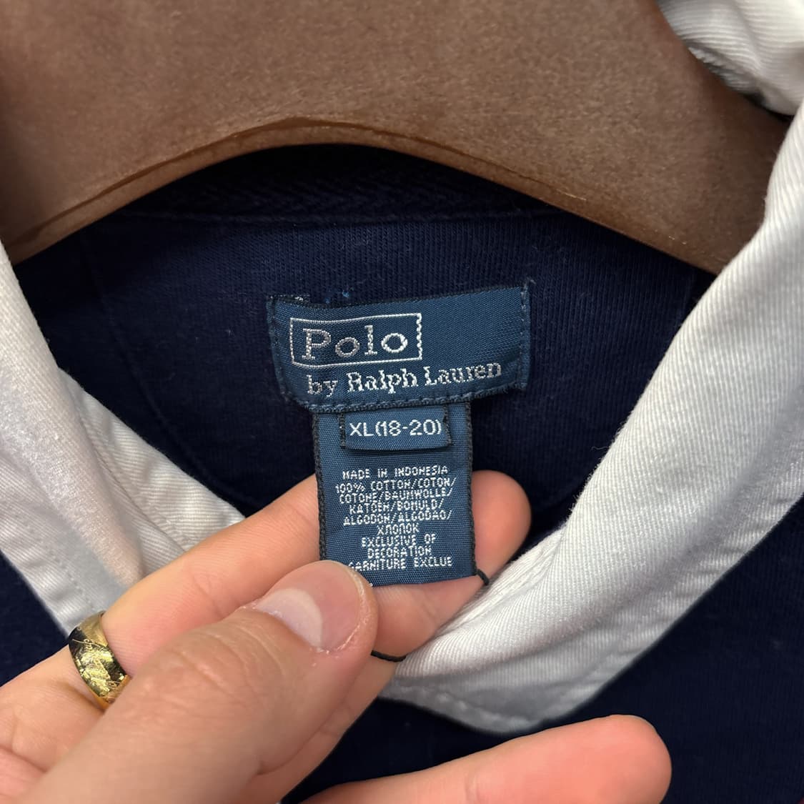 90s 폴로 랄프로렌 칼리지 크레스트 와펜 아이비 럭비셔츠 N1003 상품이미지7