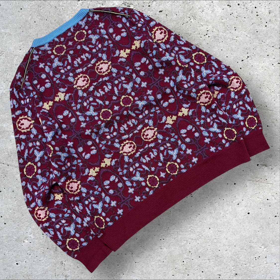 [L] 아크네 스튜디오 플로럴 패턴 니트 버건디 퍼플 B708 상품이미지2