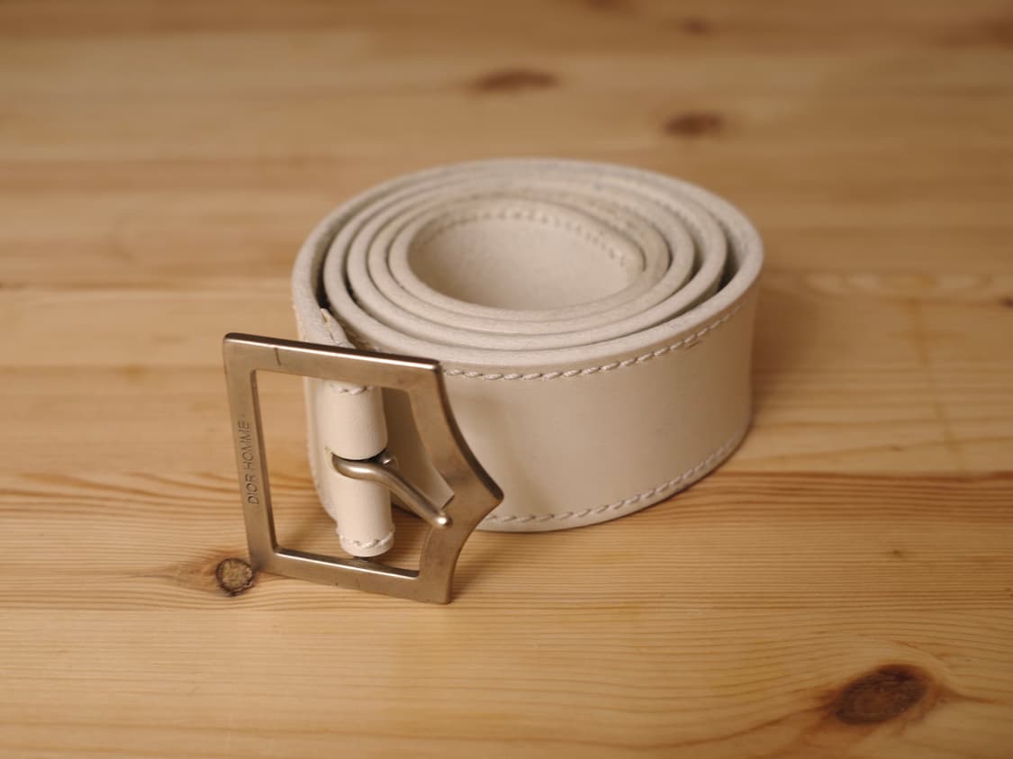 디올옴므 D벨트 05SS WHITE 90size 에디슬리먼 상품이미지1