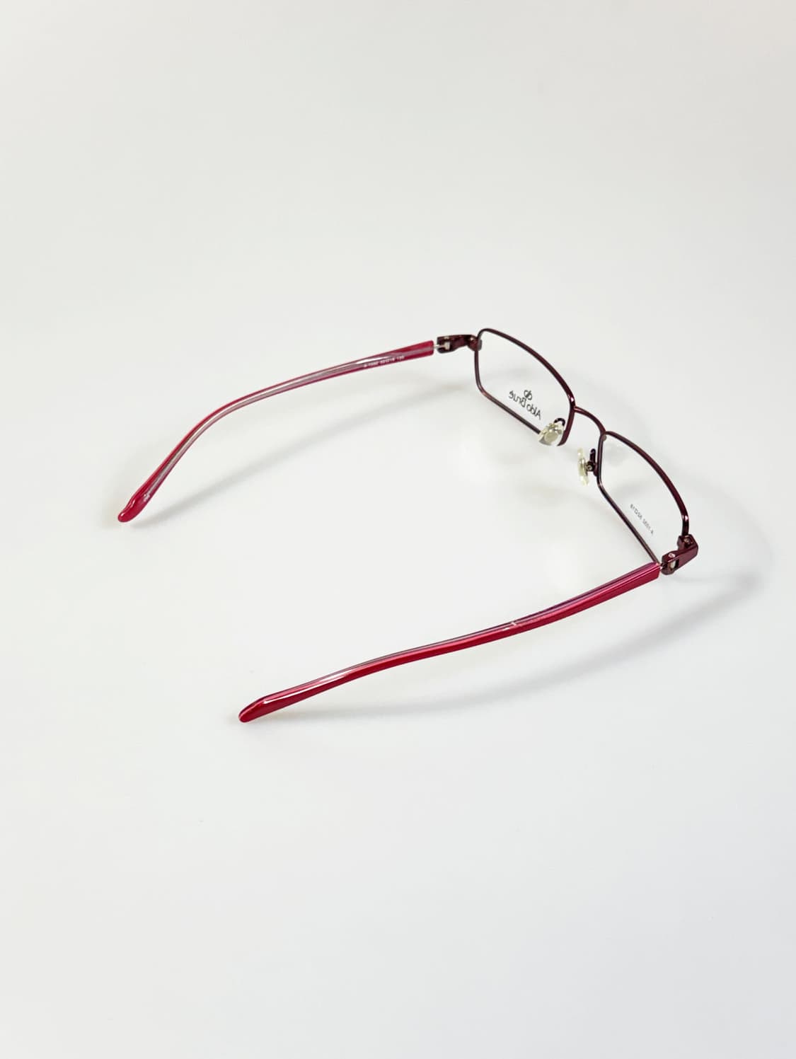 ALDO BRUE 레드 와인 메탈 슬림 스퀘어 빈티지 안경 상품이미지4