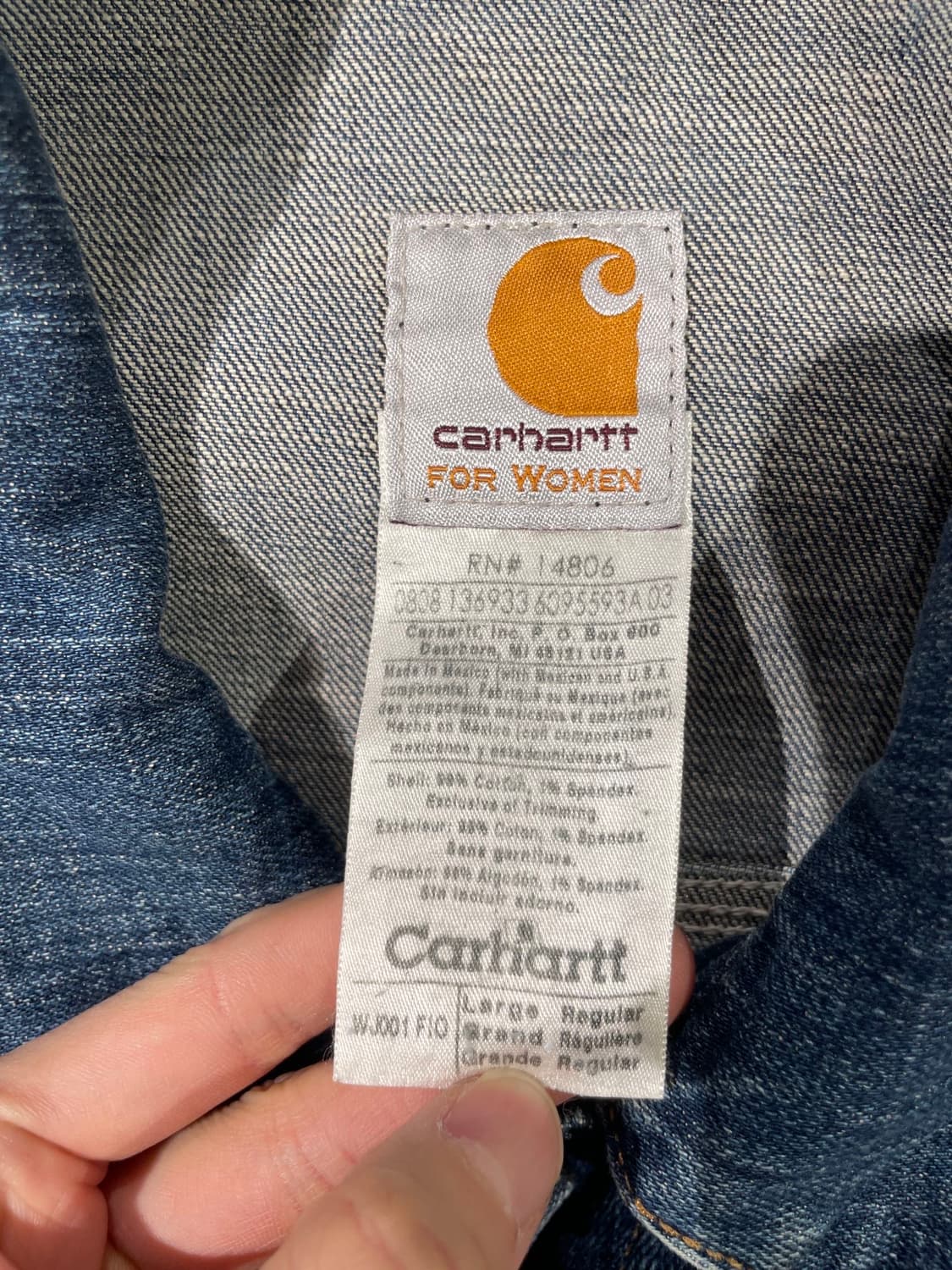 칼하트 우먼 WJ001 진청 스냅 버튼 데님 자켓 상품이미지7