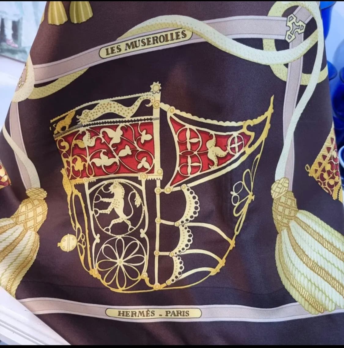 에르메스 빈티지 실크 스카프 까레90 레 뮤즈롤 상품이미지4