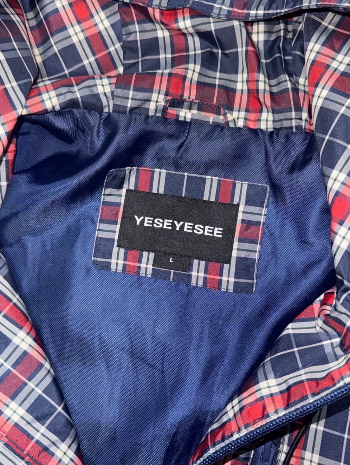 예스아이씨 체크 윈드브레이커 레드 상품이미지3