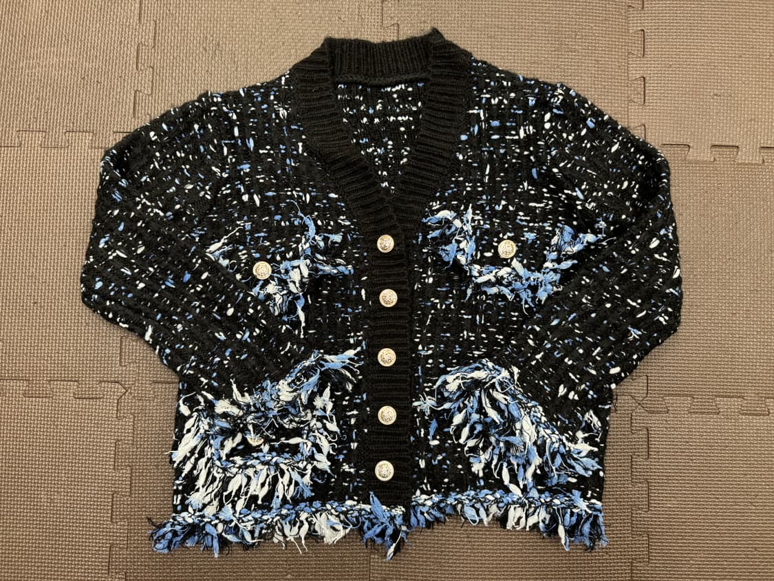 새제품 프린지 트위드 니트 가디건 상품이미지1