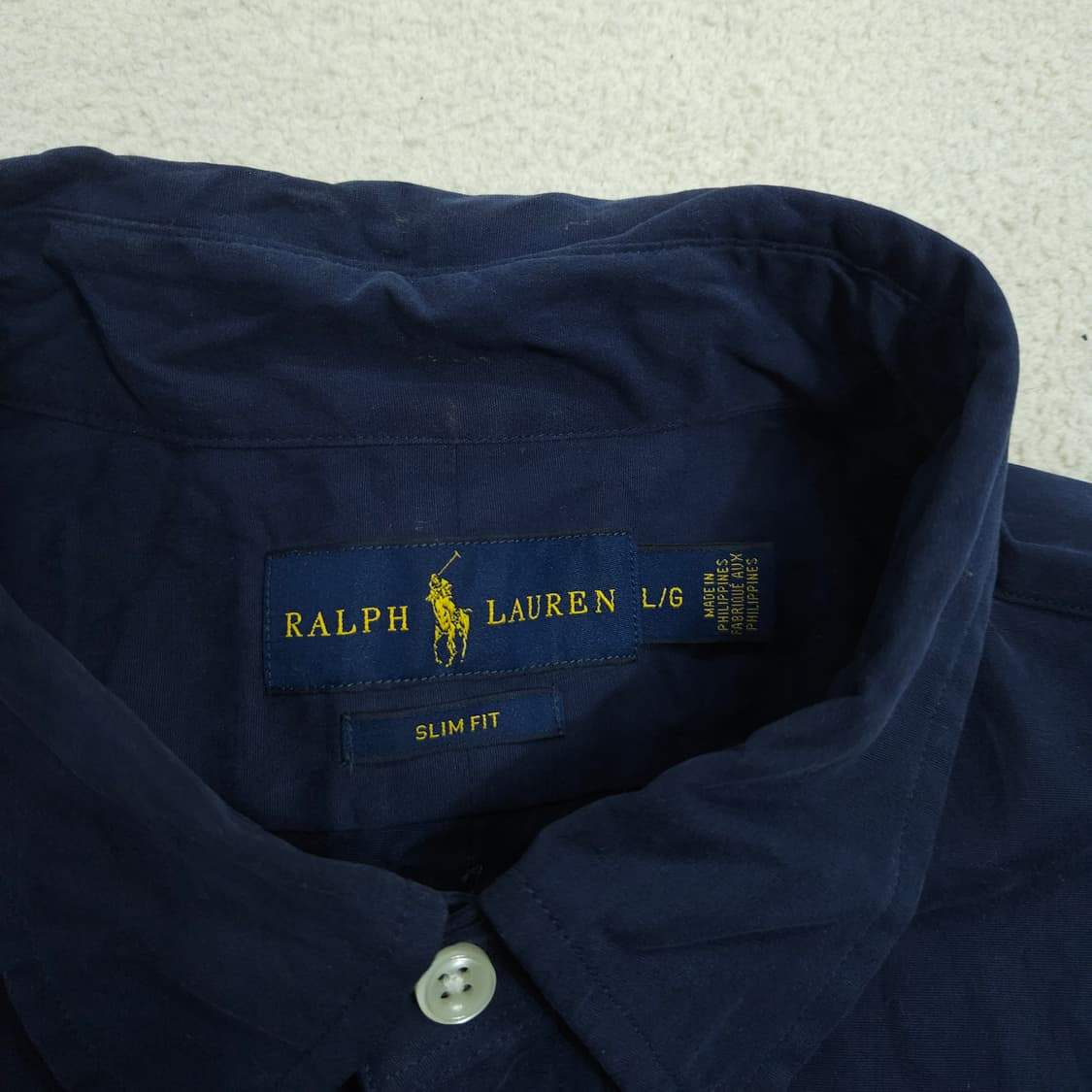 폴로 랄프 로렌 신형 솔리드 셔츠 L 네이비 상품이미지5