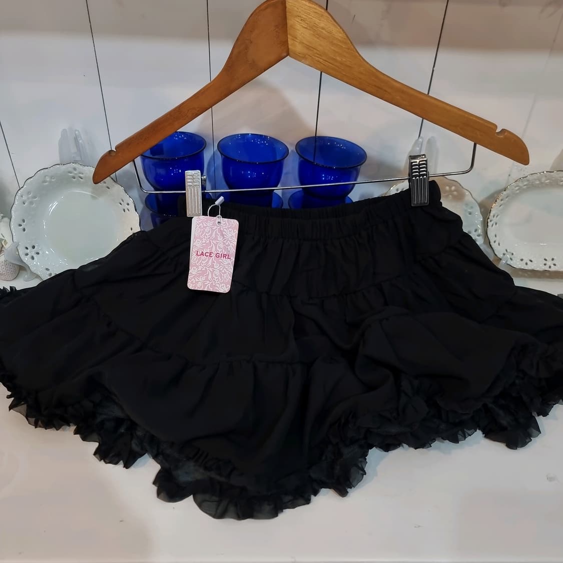 검정색 프릴 캉캉 스커트 상품이미지6