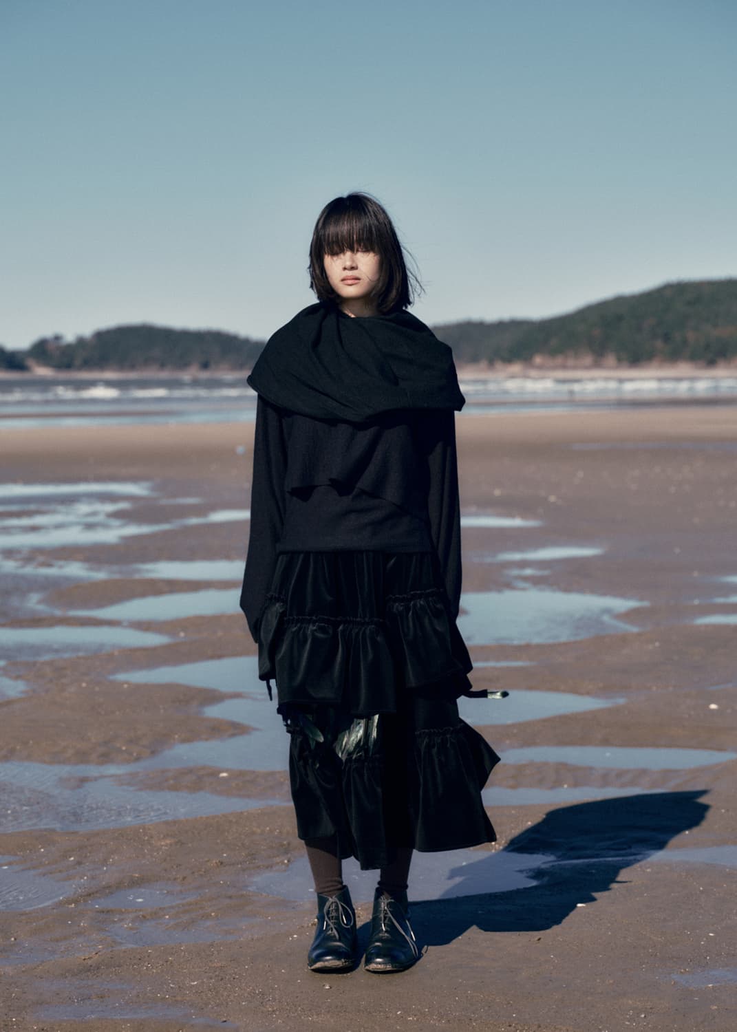 새상품) WOOL STRUCTURED CAPE LONG SLEEVE 상품이미지4