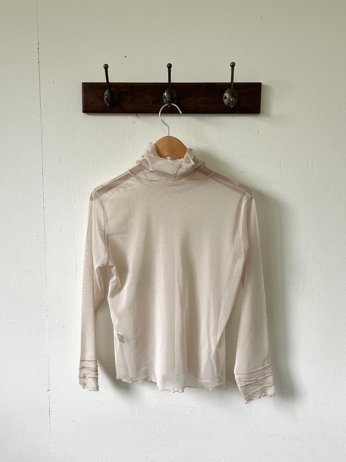 Next Scene 베이지 시스루 터틀넥 상품이미지2