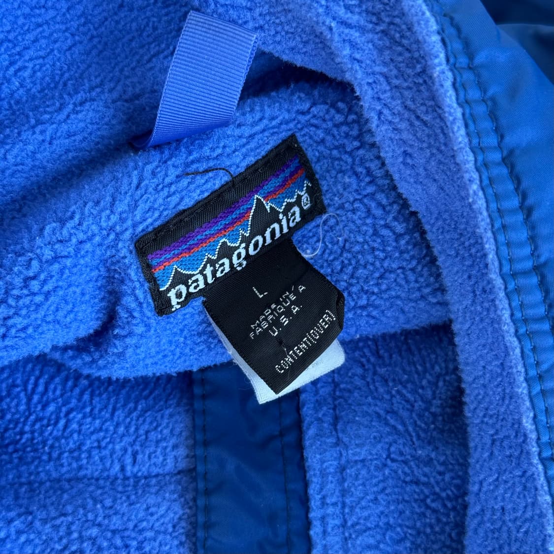 파타고니아 쉘드 신칠라 봄버 자켓 블루 L, made in usa 상품이미지3
