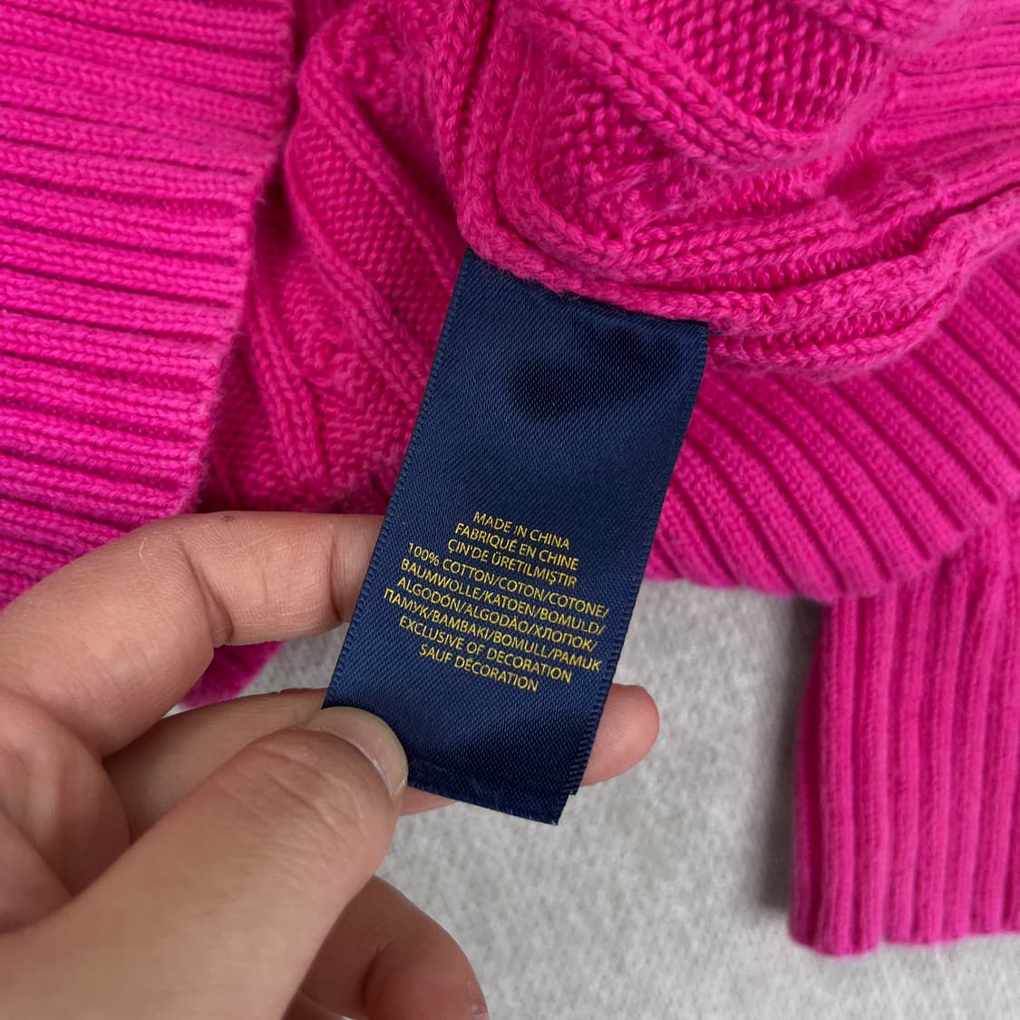W 95 폴로랄프로렌 핑크 꽈배기 니트 상품이미지5