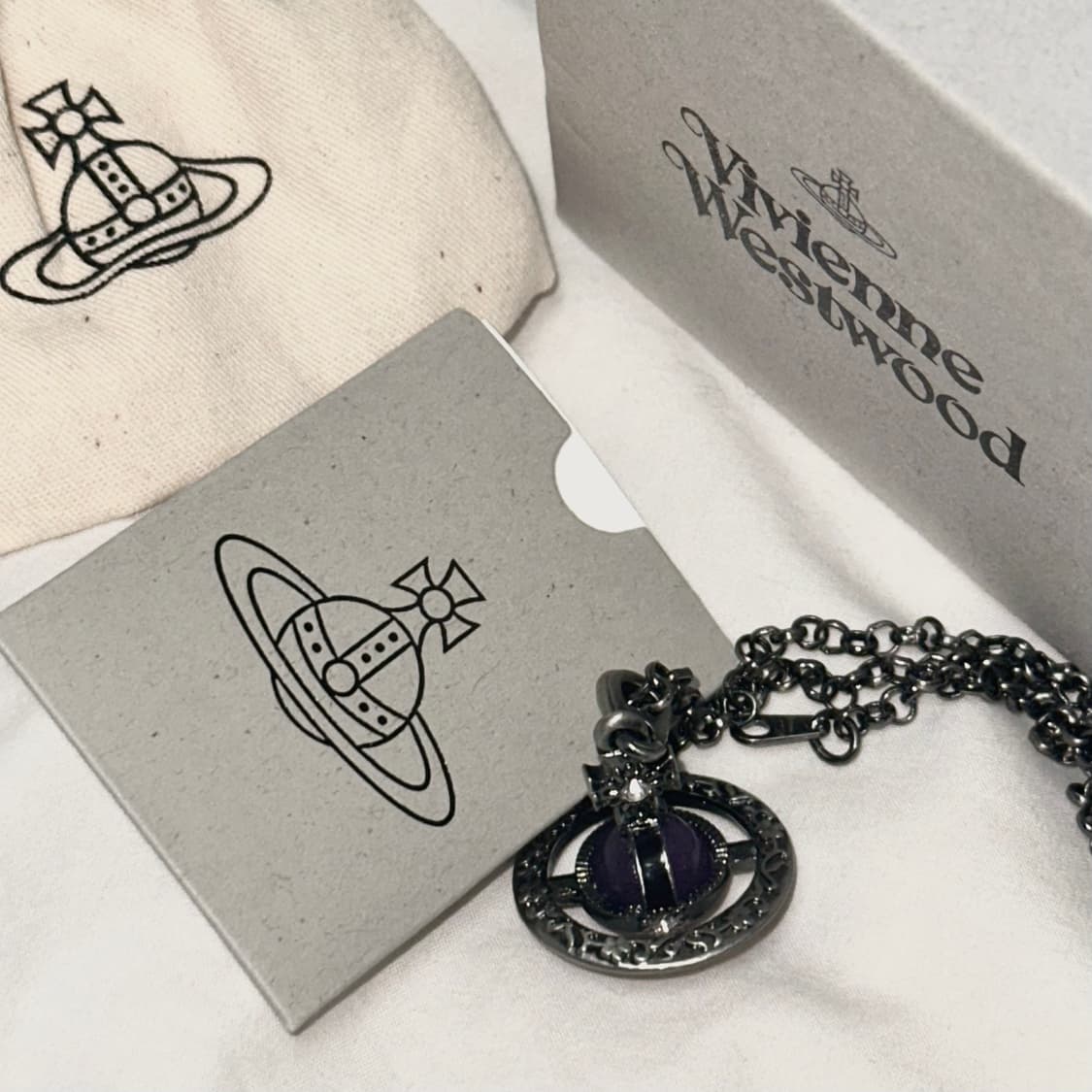 희귀 ♡ 비비안웨스트우드 건메탈 타이니 고딕 ORB 목걸이 상품이미지2