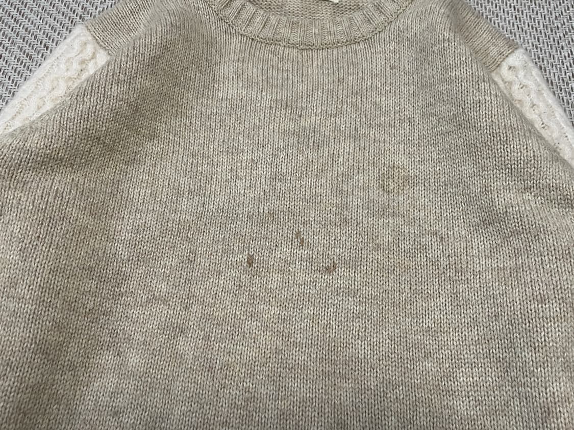 빔즈 크루넥 베이지 배색 니트  J03699 상품이미지4