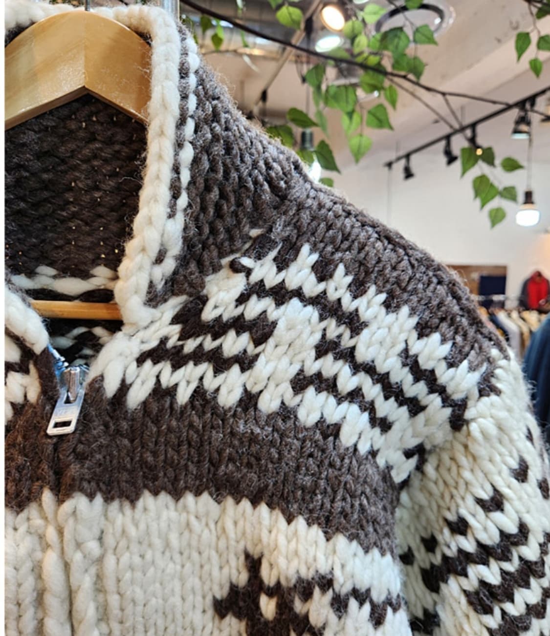 캐나다 핸드메이드 두툼한 양모 인디언 코위찬 스웨터 cowichan 상품이미지3